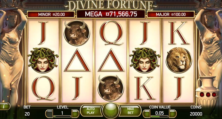 Hovedspillet på spilleautomaten Divine Fortune