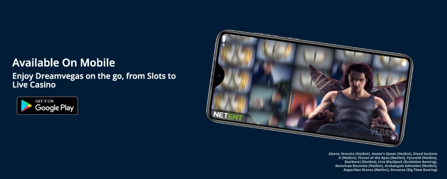 Dream Vegas har et mobilcasino i nettleseren og en egen app
