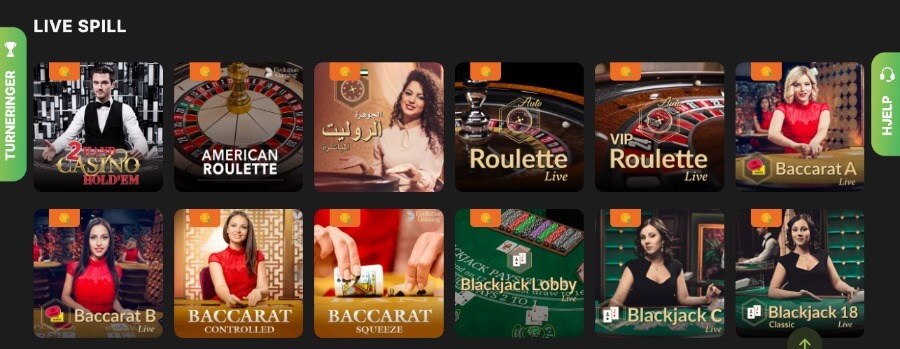 FastPay Casino har et live casino med bordspill og live game show-spill