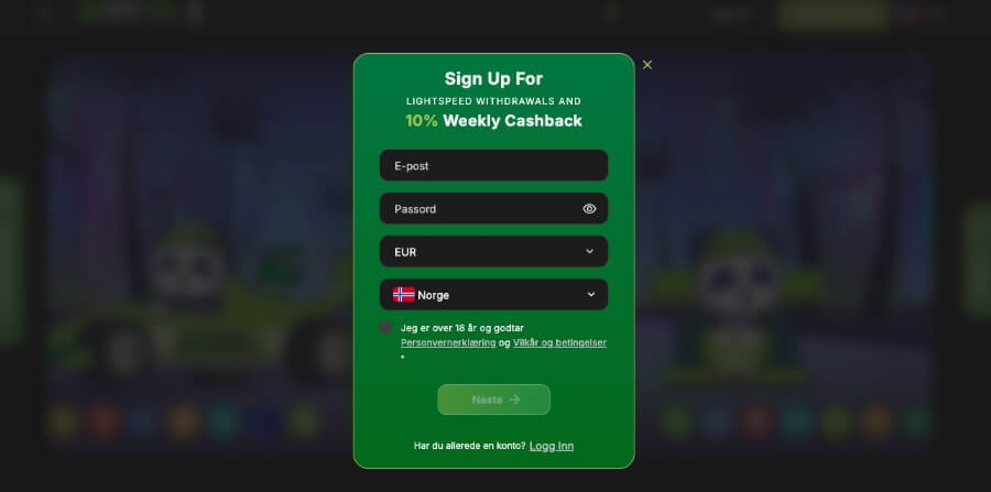 FastPay Casino registreringsprosess
