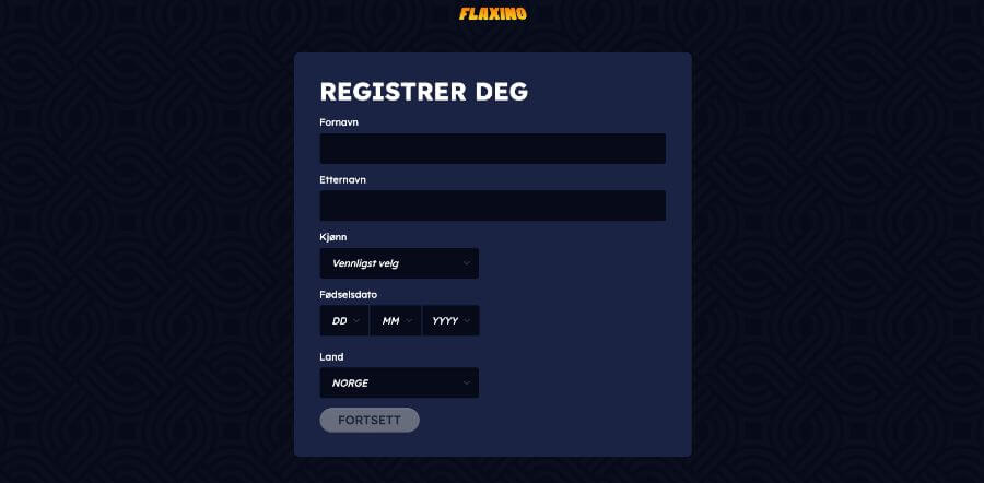 Registrering hos Flaxino