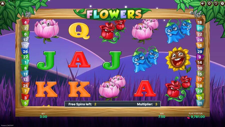 Free spins på spilleautomaten Flowers