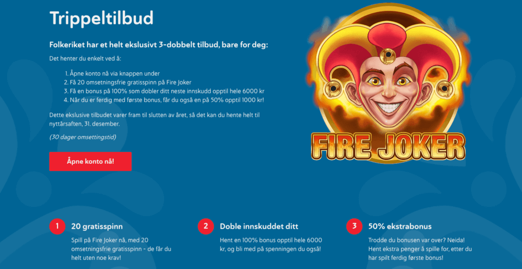 Eksklusivt trippeltilbud hos Folkeriket
