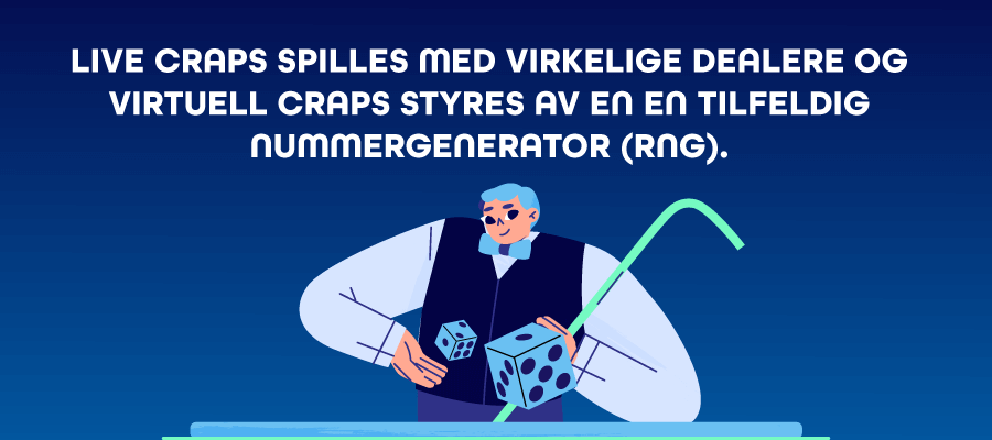 Forskellen mellom live craps med virkelige dealere og virtuell craps