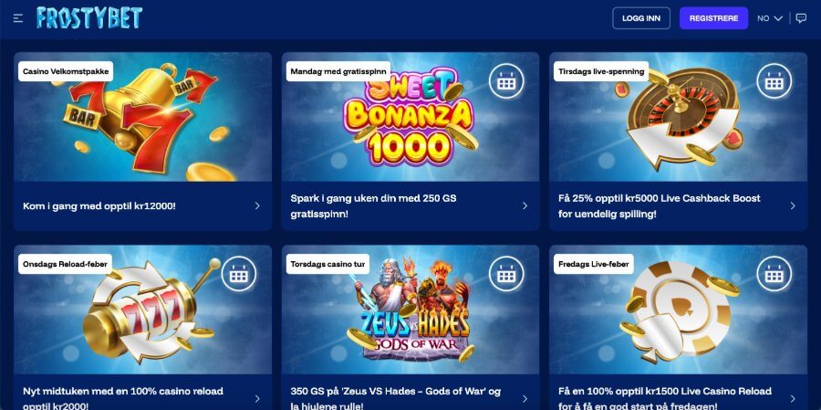 Frostybet kampanjer casino