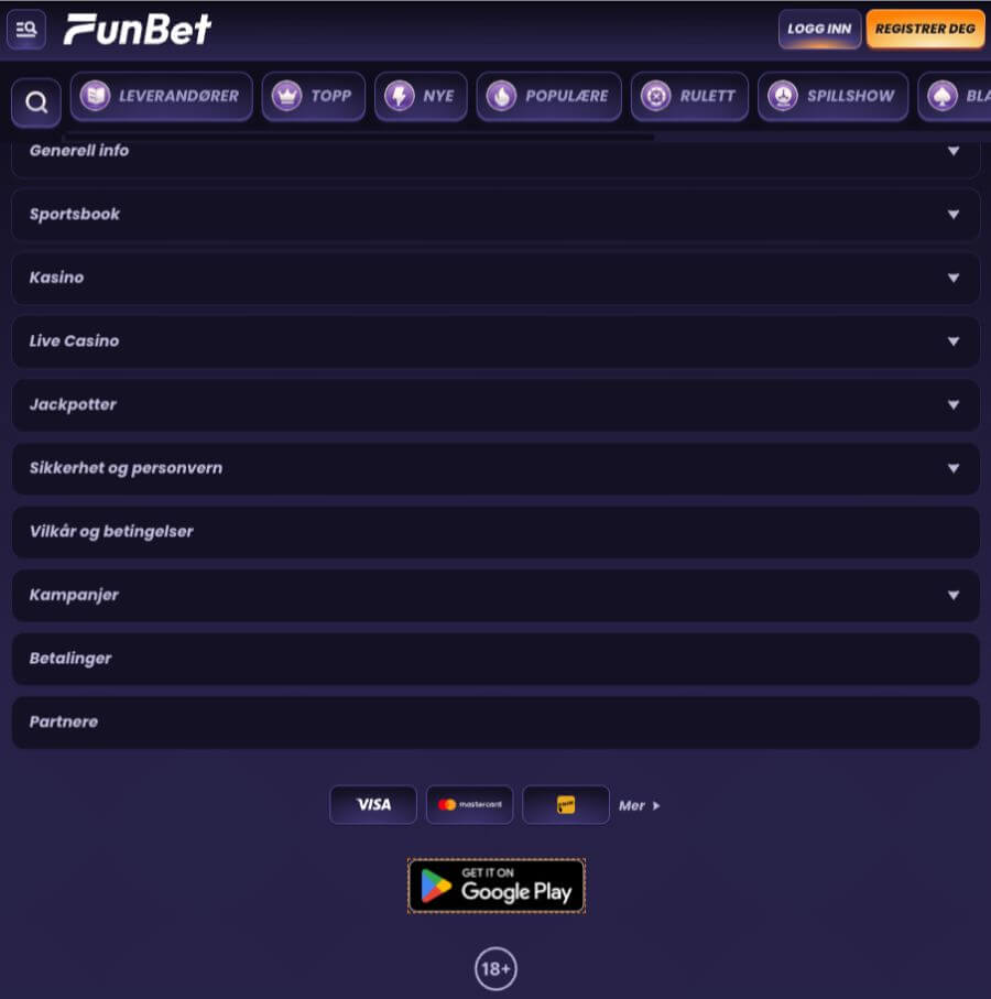 FunBet har også et brukervennlig mobilcasino