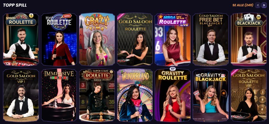 FunBet har et live casino med klassiske bordspill og live game show-spill