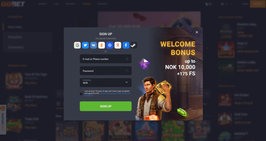 GGBet registrering