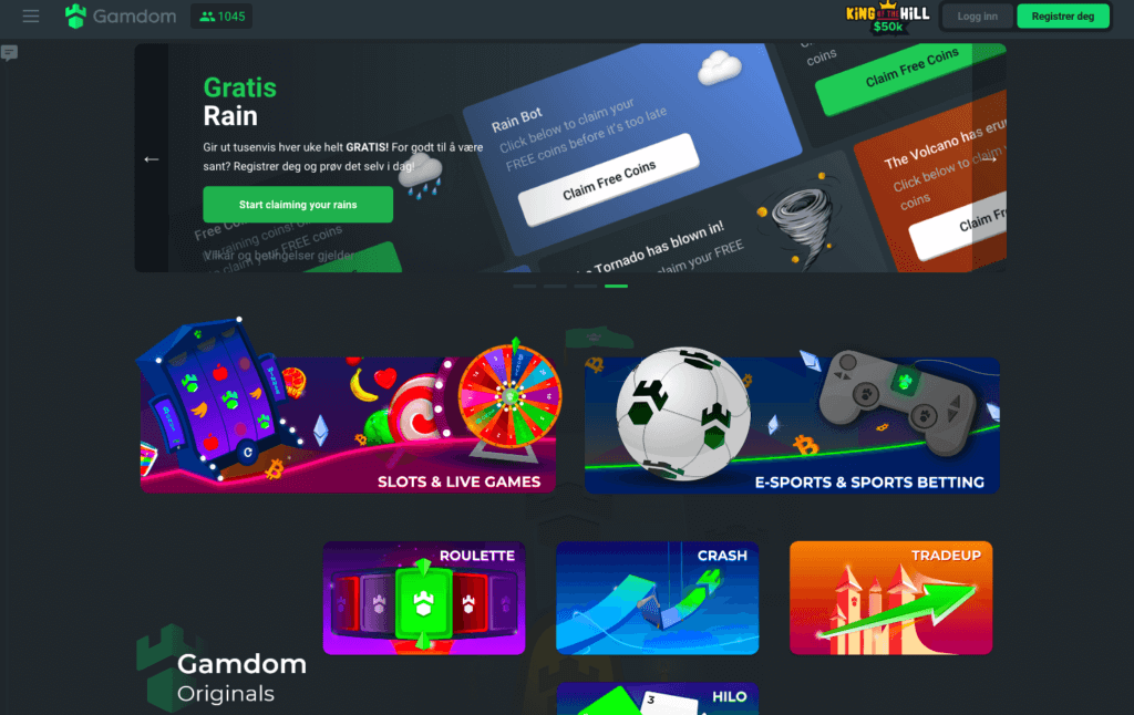 Gamdom forside