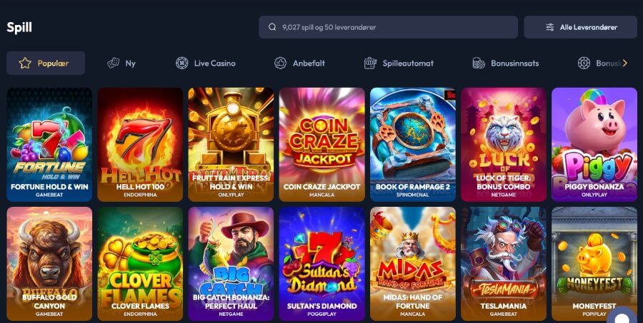 Gangsta Casino har et godt utvalg av spilleautomater og andre casinospill