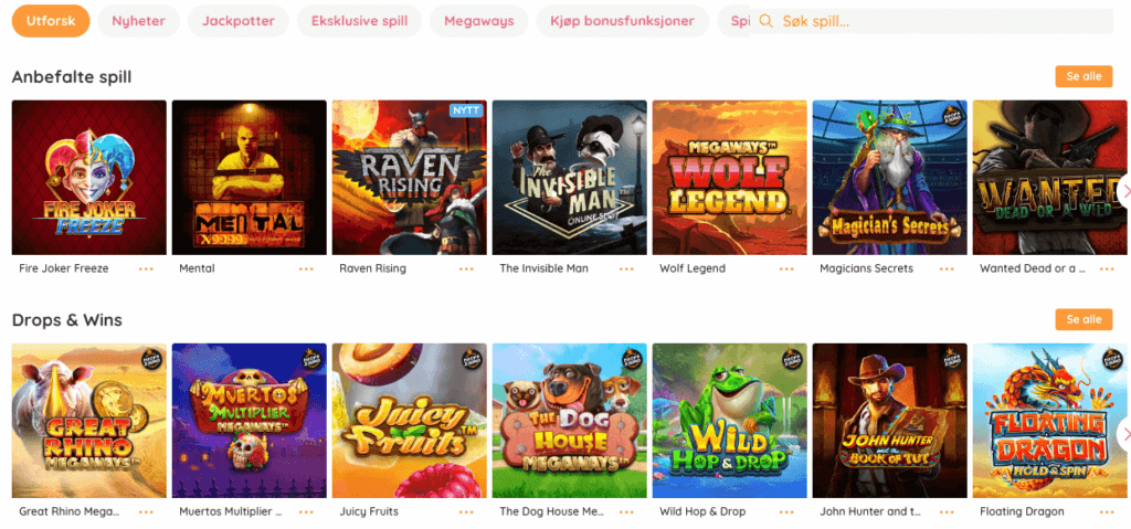 Spilleautomater hos nettcasinoet Get Lucky