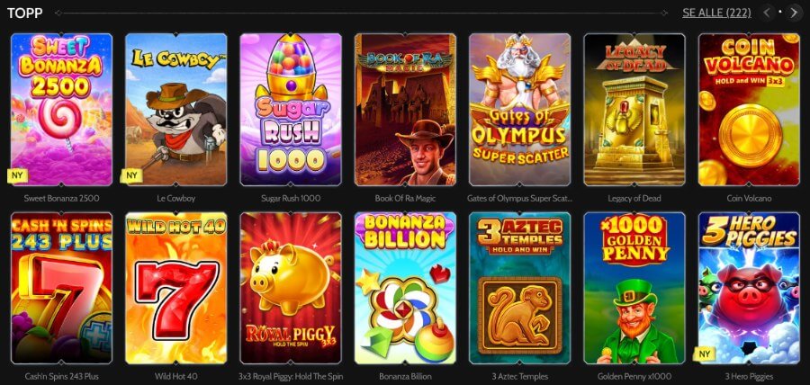 Godz har et variert utvalg av spilleautomater og andre casinospill
