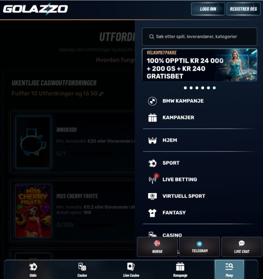 Golazzo har et mobilcasino