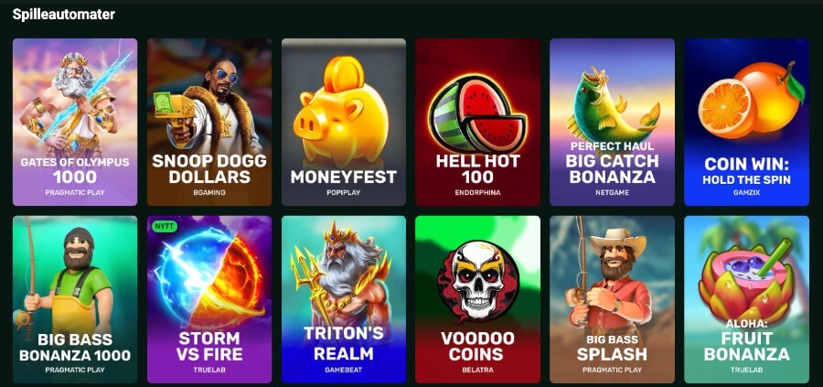 Goldex har et spennende utvalg av spilleautomater og andre casinospill