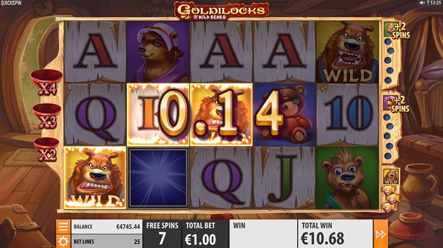 Free spins på spilleautomaten Goldilocks and the Wild Bears