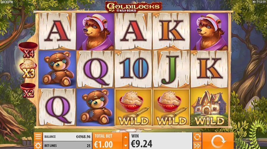 Wild symboler og multiplikatorer på Goldilocks and the Wild Bears