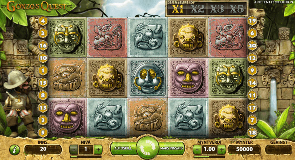 Gonzo's Quest er en spilleautomat som kan spilles gratis på alle nettcasinoer