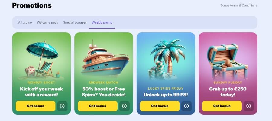Goodman Casino har en kampanjeside med flere tilbud