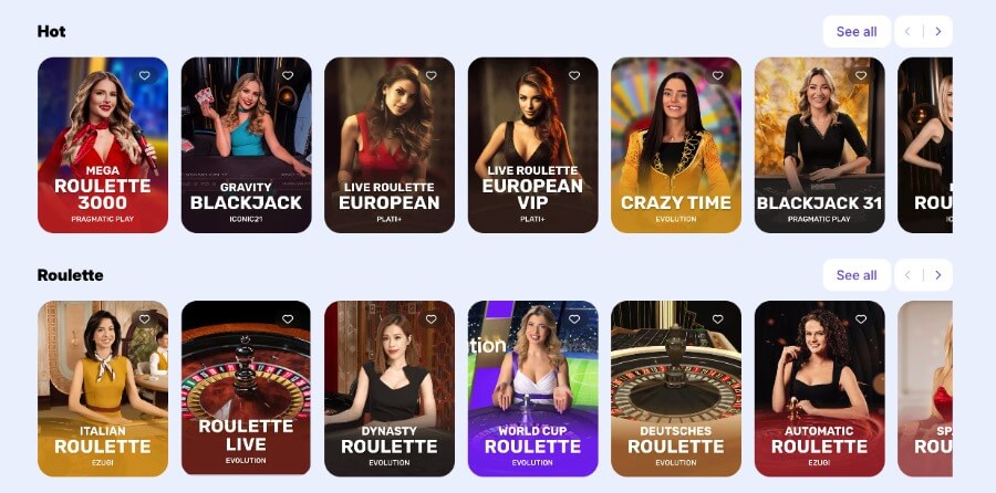 Goodman Casino har et live casino med klassiske bordspill og live game show-spill