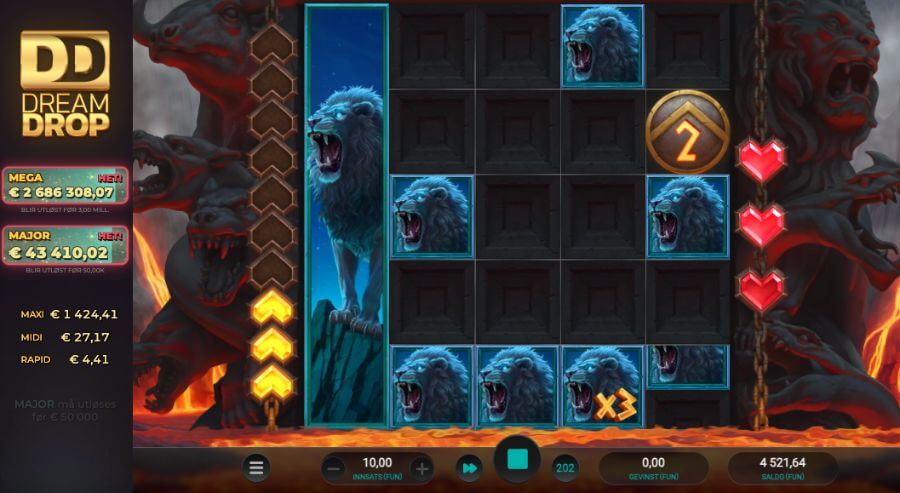Spilleautomaten Hercules Unleashed Dream Drop har et bonusspill kalt Beast Slayer som er litt annerledes en vanlige free spins