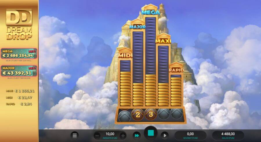 Spilleautomaten Hercules Unleashed Dream Drop har et eget progressivt jackpotspill