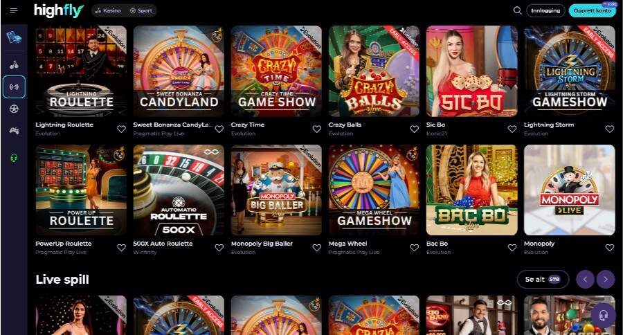 Highfly Bet Live Casino