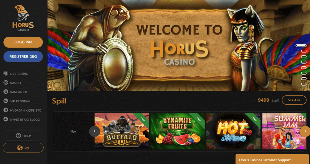 Horus Casino forside