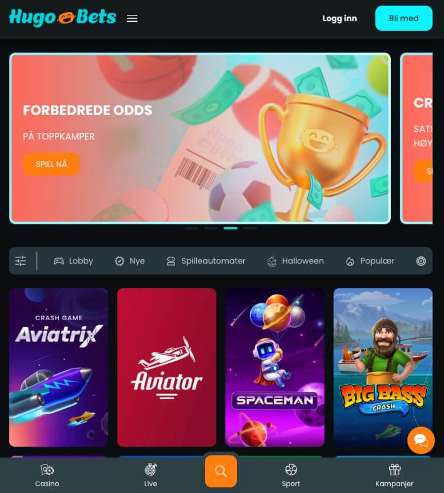 Mobilcasinoet til HugoBets
