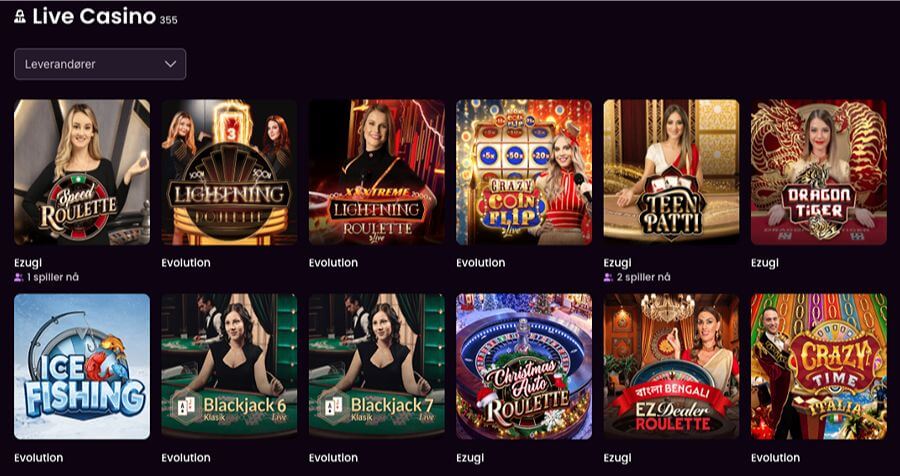 iWildCasino har et live casino med klassiske bordspill og live game show-spill