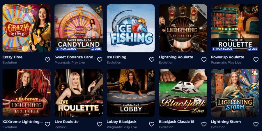 Ivybet har et live casino med klassiske bordspill og live game show-spill