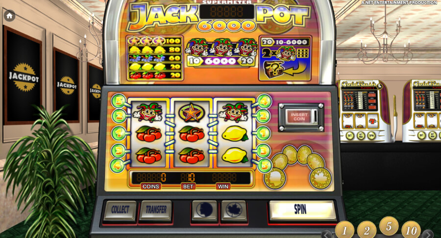 Spilleautomaten Jackpot 6000 fra NetEnt er et nostalgisk jokerspill som har høy RTP