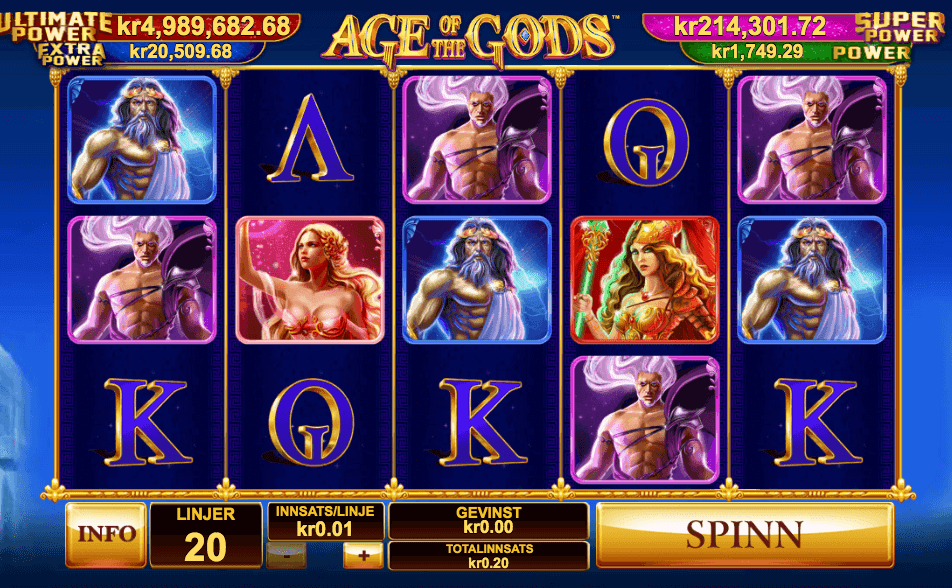 Jackpot spilleautomaten Age of the Gods