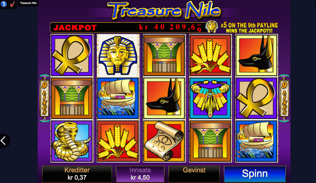 Jackpot spilleautomaten Treasure Nile