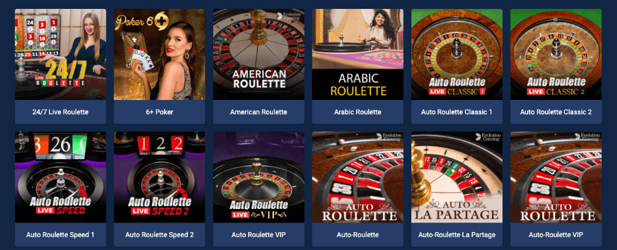 Jackpoty har også et live casino med klassiske bordspill og livespill med game show-spill