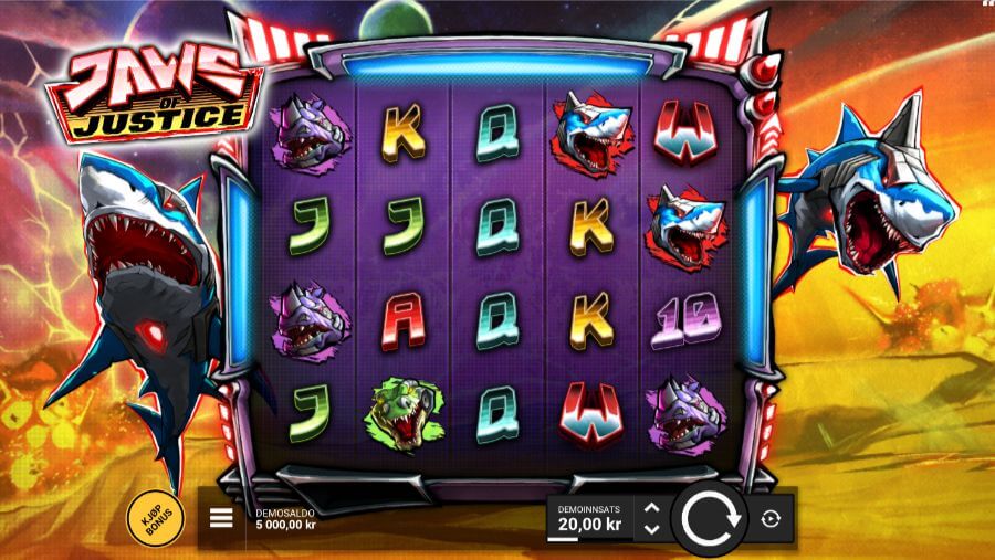 Hovedspillet på spilleautomaten Jaws of Justice