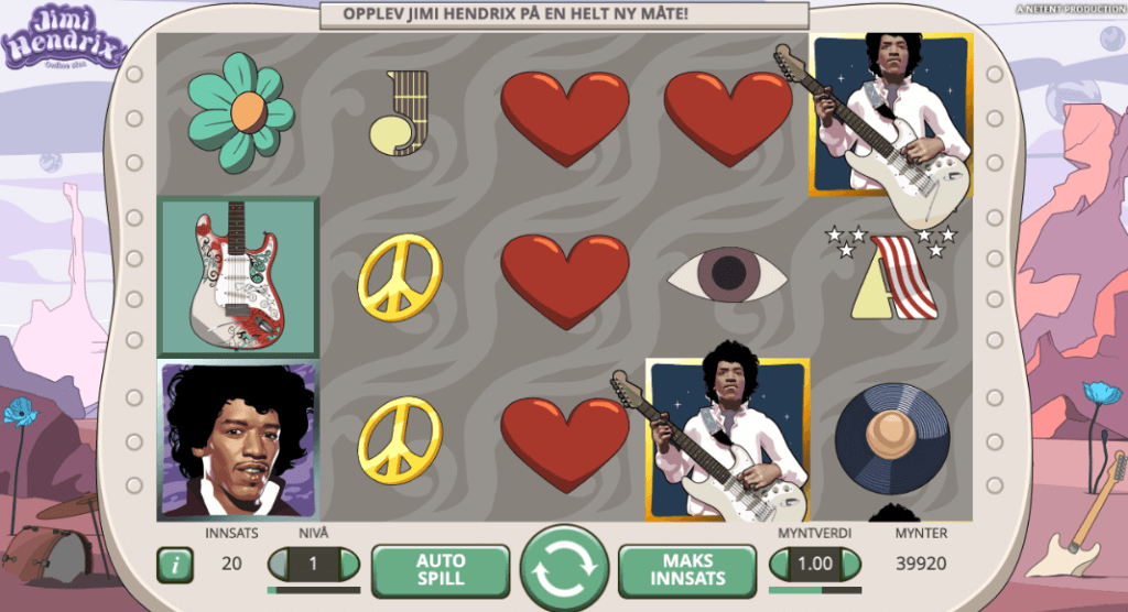 Spilleautomaten Jimi Hendrix av NetEnt