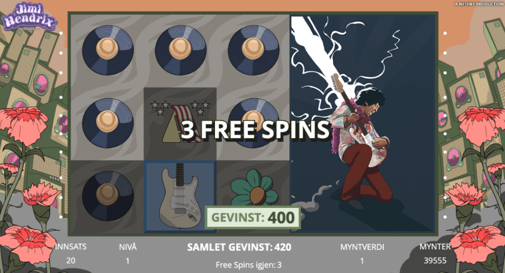 Jimi Hendrix free spins