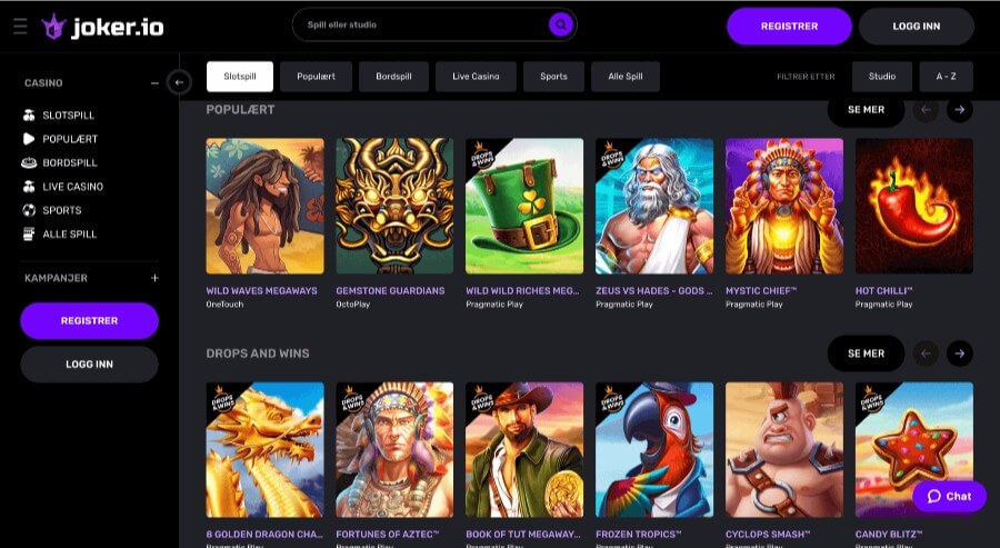 Joker.io har et spennende utvalg av spilleautomater