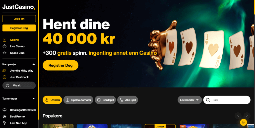 Just Casino tilbyr en interessant velkomstbonus til alle nye spillere