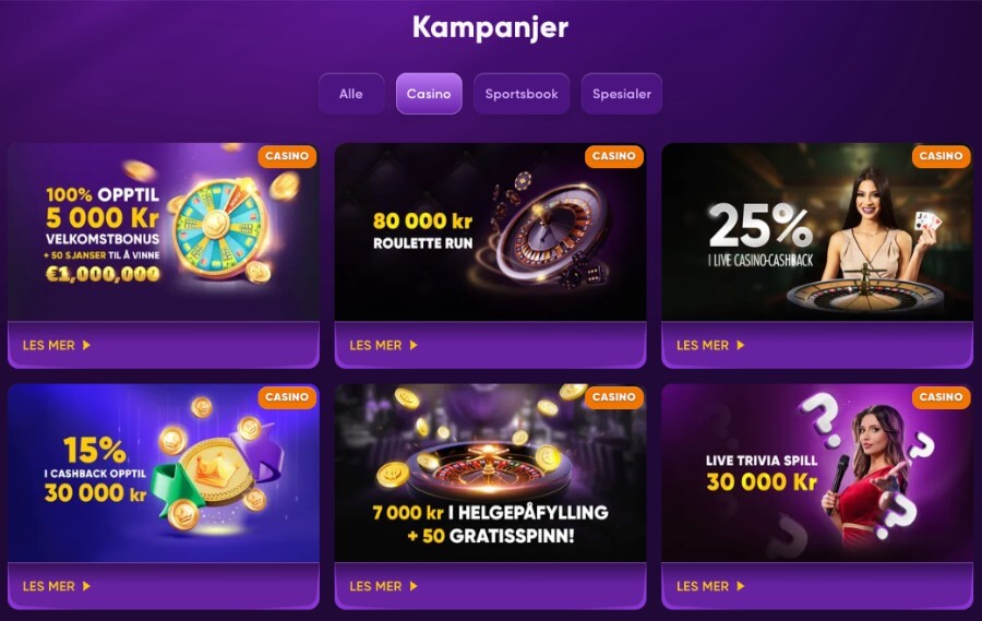 Kampanjesiden til Kingmaker inneholder mye forskjellig