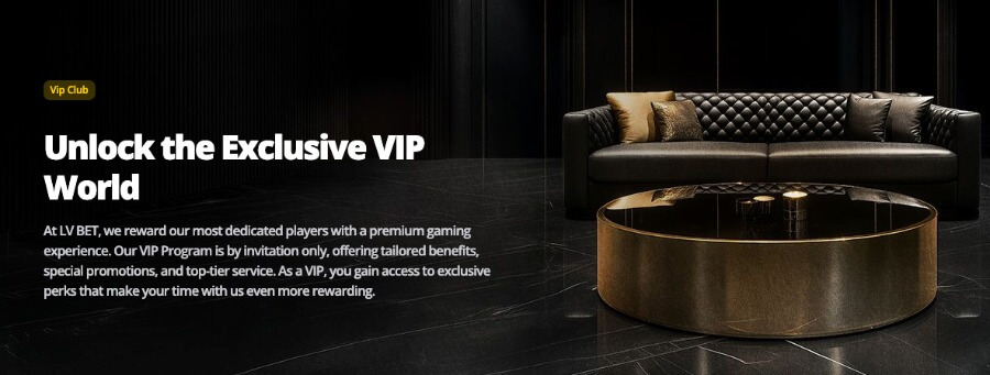 LV Bet Casino har et VIP-program som er avhengig av en invitasjon