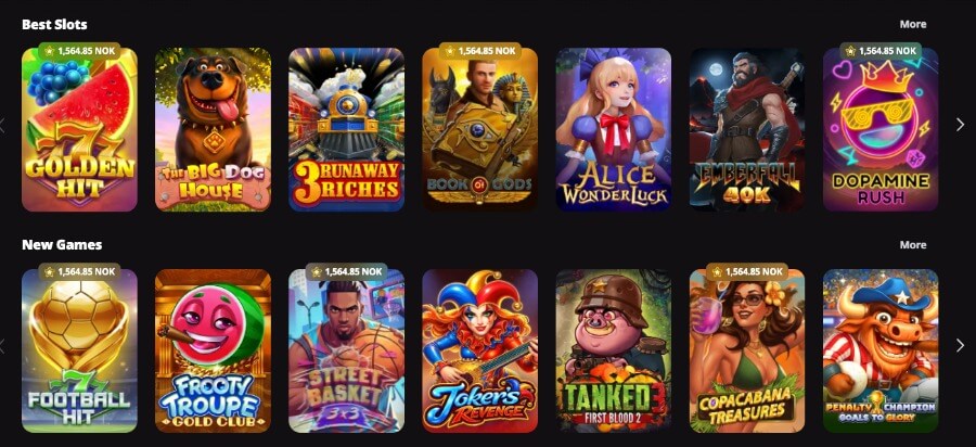 LV Bet Casino har et variert utvalg av spilleautomater og andre casinospill