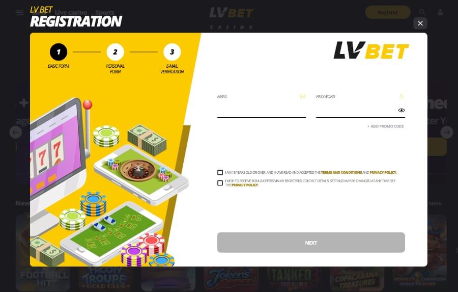LV Bet Casino registreringsprosess