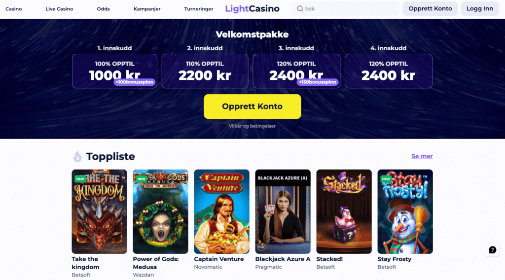 LightCasino forside