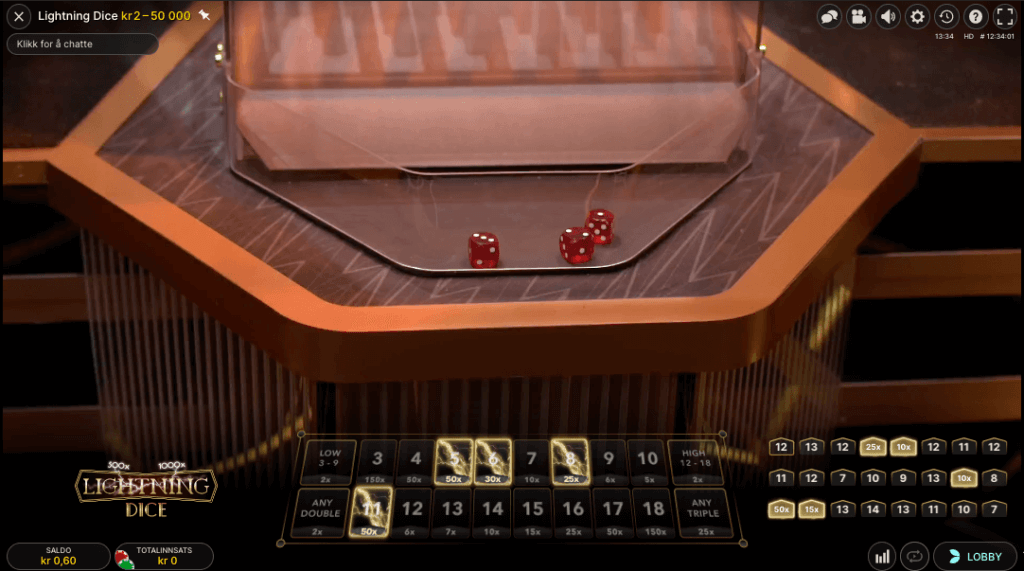 Lightning Dice av Evolution