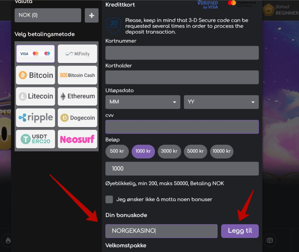 Loki Casino eksklusiv bonus via NorgeKasino med bonuskode