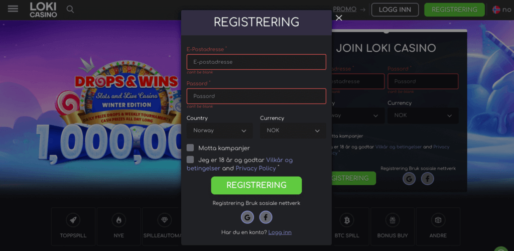 Loki Casino registrering