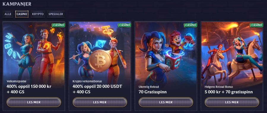 LolaJack har en kampanjeside med flere tilbud