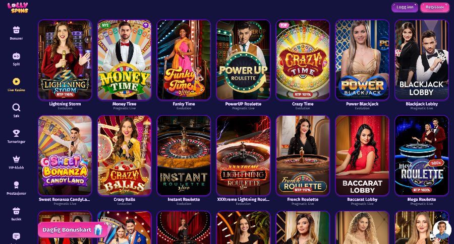 Lolly Spins Live Casino