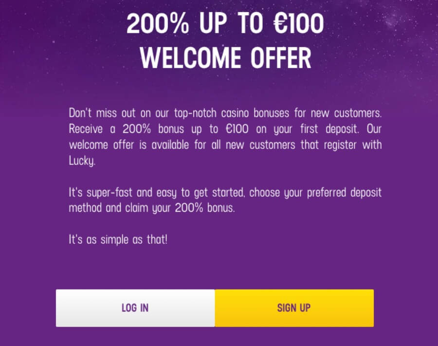 Lucky Casino registreringsprosess